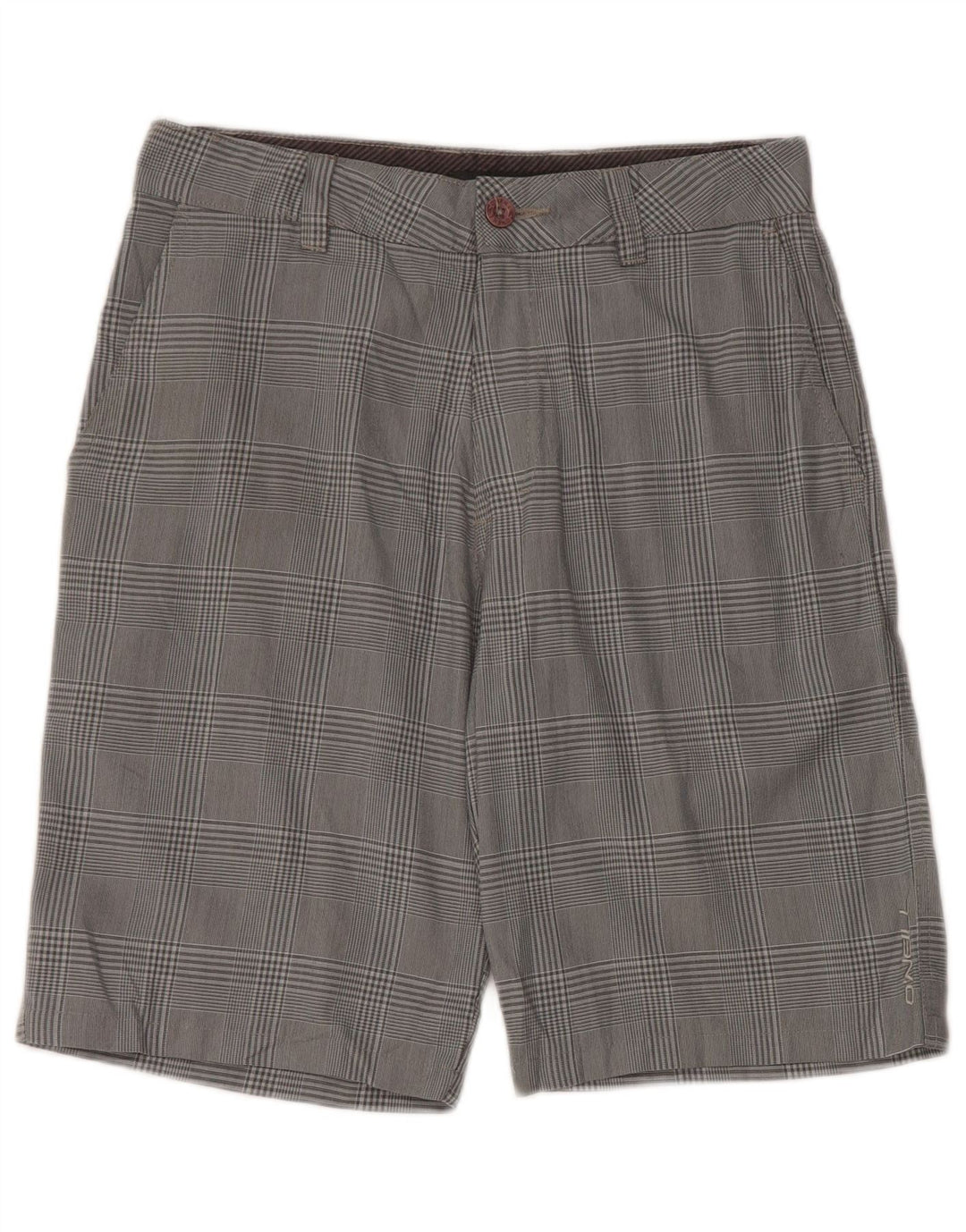 O'Neill Womens Chino Shorts W30 Medium Grey Check Polyester