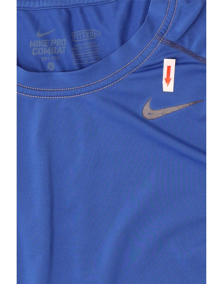 Nike Mens Dri Fit T-Shirt Top Large Blue Polyester