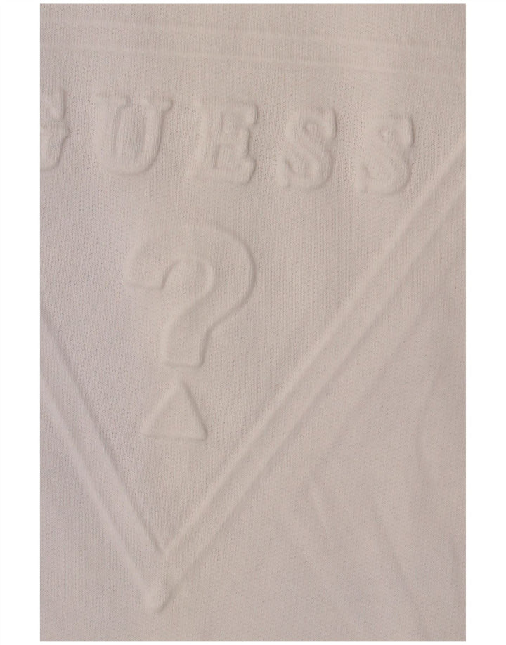 Guess Mens Graphic Sweatshirt Jumper XL Off White Cotton