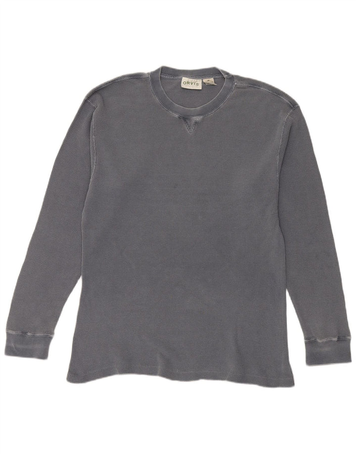 Orvis Mens Top Long Sleeve Medium Grey Cotton