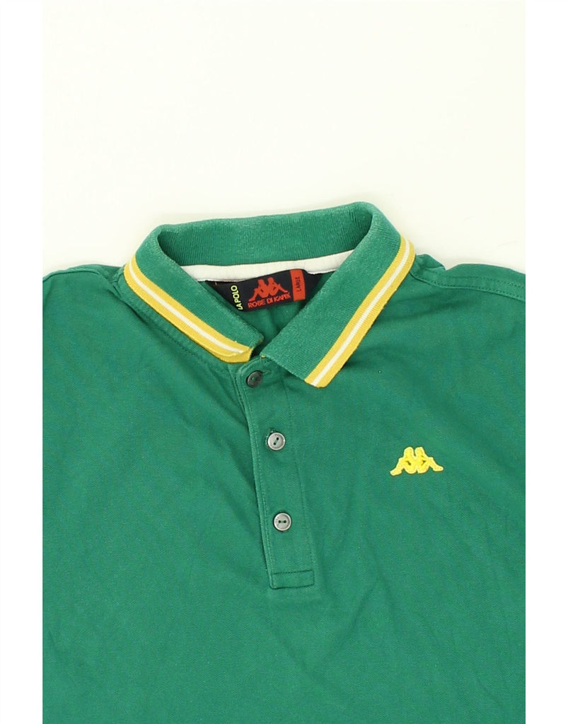 KAPPA Mens Polo Shirt Large Green Cotton | Vintage Kappa | Thrift | Second-Hand Kappa | Used Clothing | Messina Hembry 