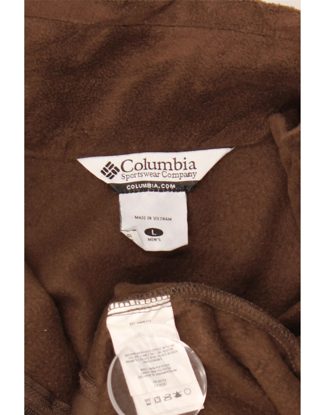 Columbia Mens Fleece Jacket UK 40 Large Brown Polyester