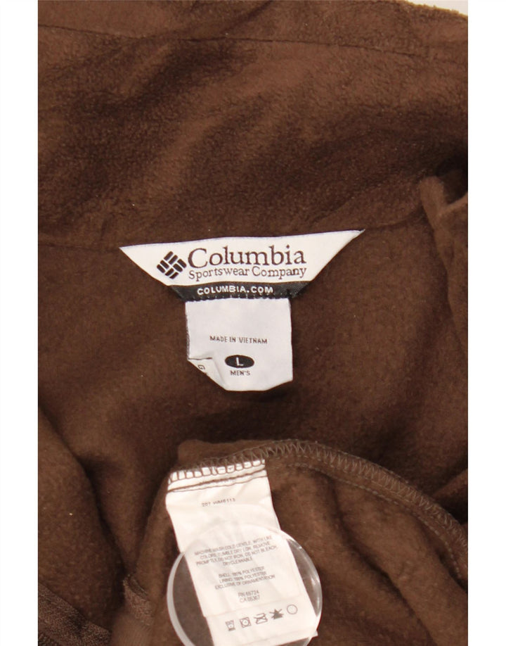 Columbia Mens Fleece Jacket UK 40 Large Brown Polyester