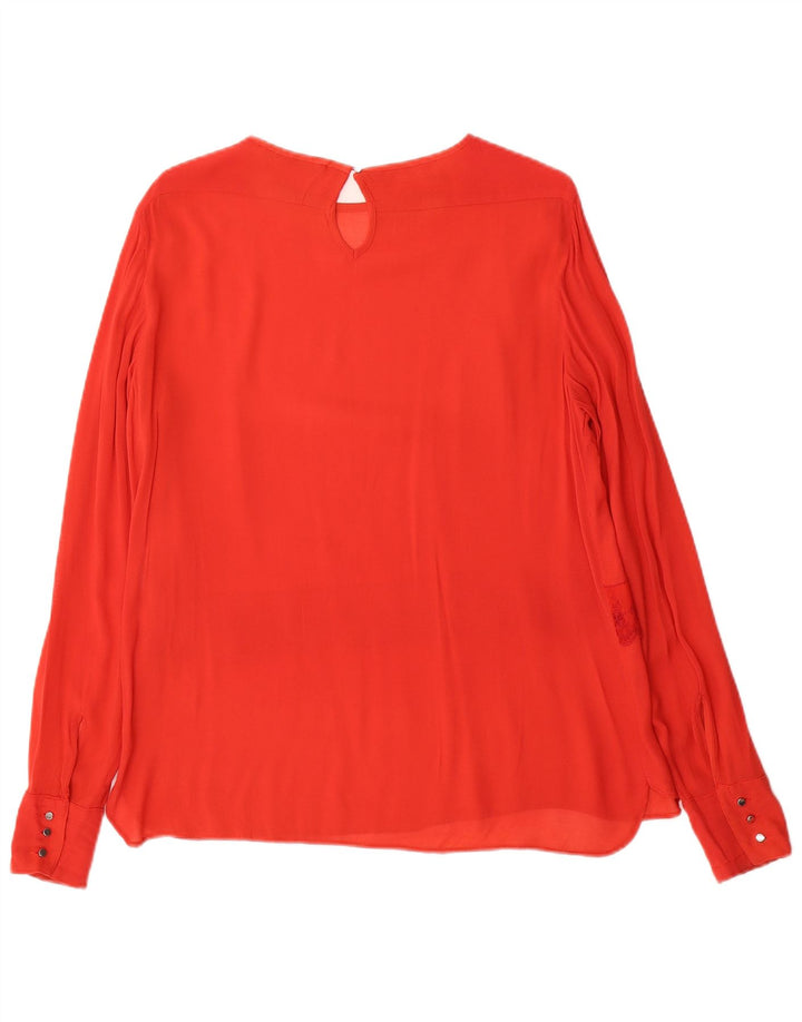 Replay Womens Oversized Long Sleeve Blouse Top UK 10 Small Red Floral