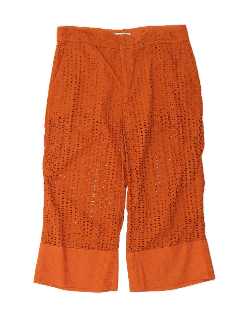 ZARA Womens Straight Capri Trousers 2XL W40 L23 Orange Cotton Vintage Zara and Second-Hand Zara from Messina Hembry 