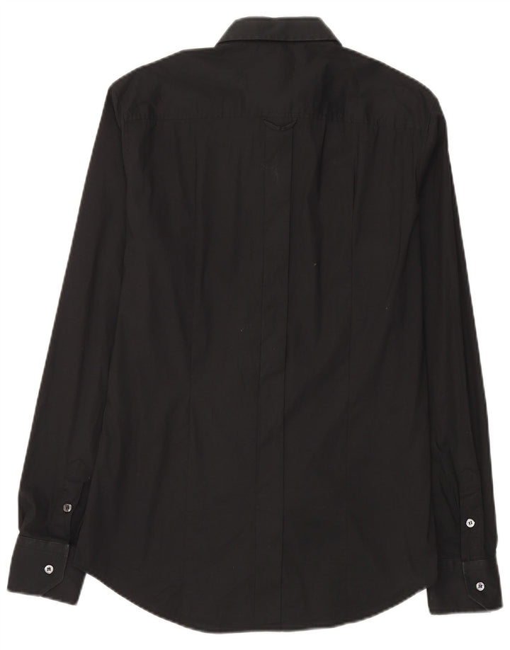 Dolce & Gabbana Mens Slim Shirt IT 48 Medium Black Cotton