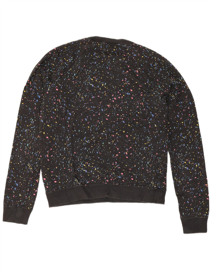 Nike Womens Graphic Oversized Sweatshirt Jumper UK 6 XS Black Spotted
