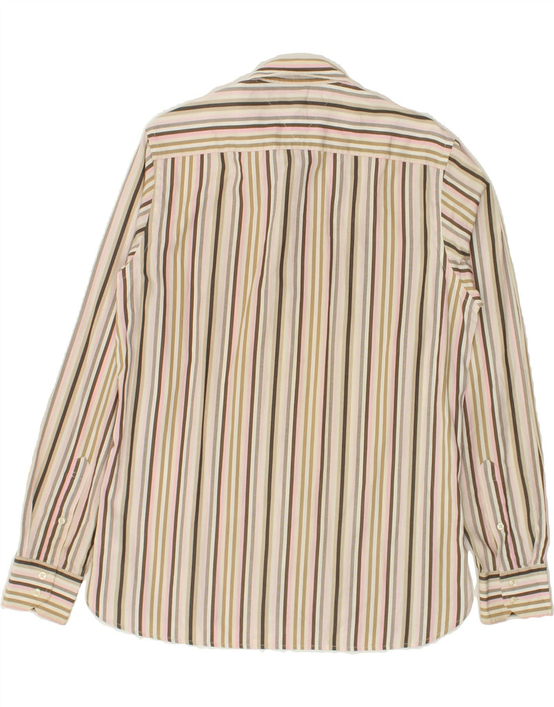 TOMMY HILFIGER Mens 80'S Two Ply Shirt Small Beige Pinstripe Cotton | Vintage Tommy Hilfiger | Thrift | Second-Hand Tommy Hilfiger | Used Clothing | Messina Hembry 