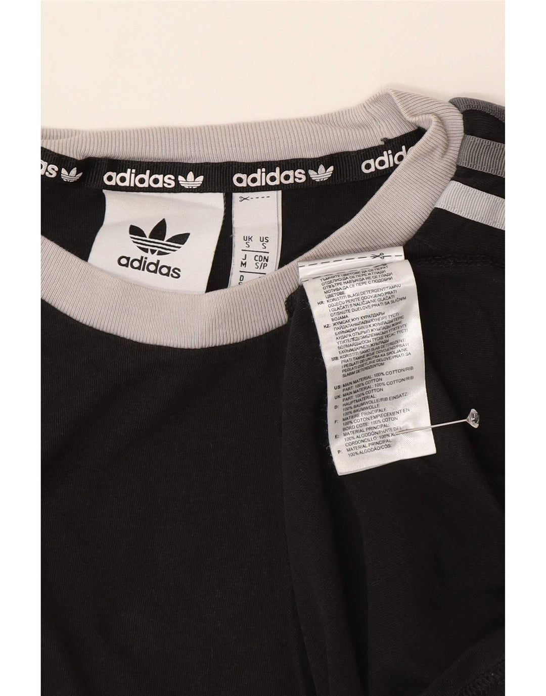 Adidas Mens T-Shirt Top Small Black Cotton