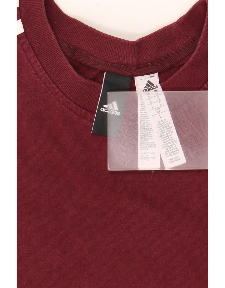 ADIDAS Mens T-Shirt Top Small Maroon Cotton
