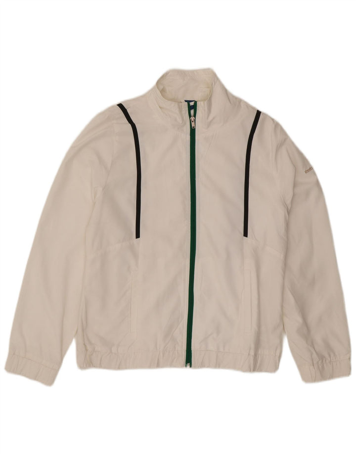 Reebok Womens Tracksuit Top Jacket UK 14 Medium White Polyester