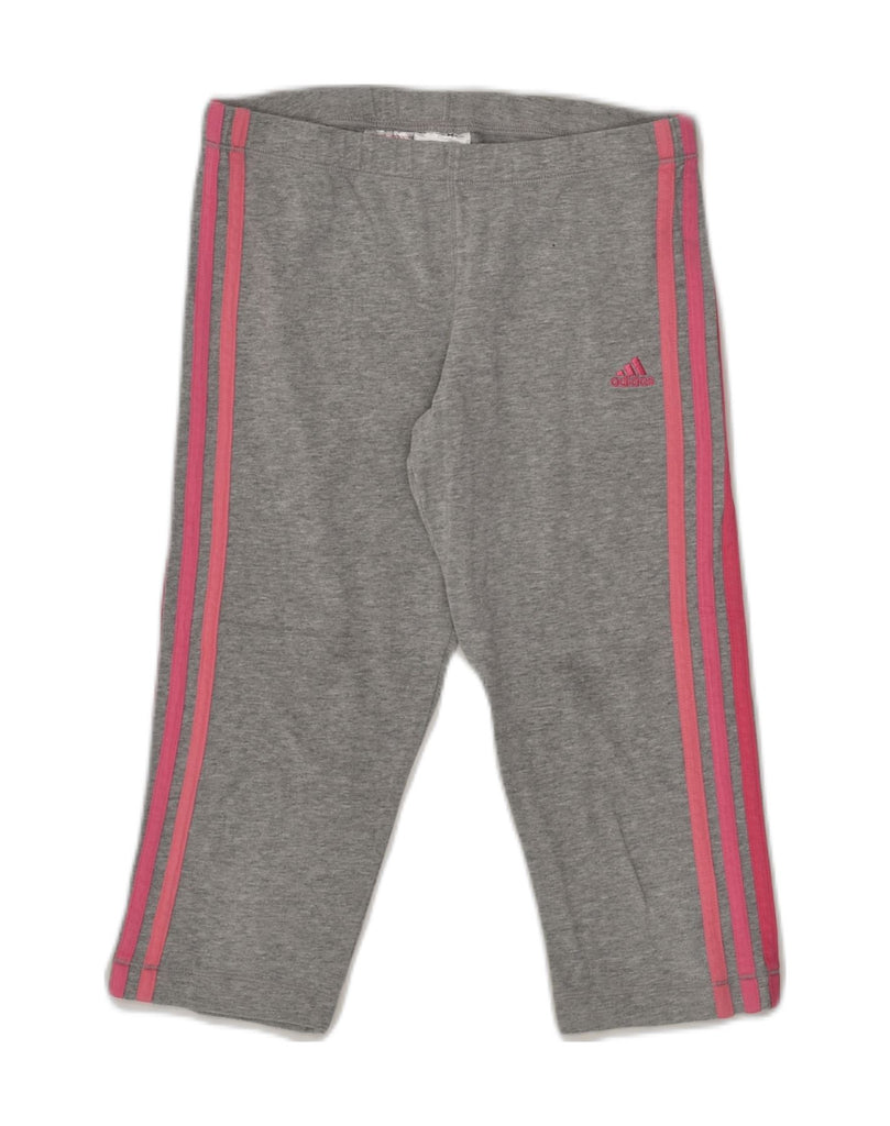 ADIDAS Girls Capri Tracksuit Trousers 13-14 Years Grey Cotton | Vintage Adidas | Thrift | Second-Hand Adidas | Used Clothing | Messina Hembry 