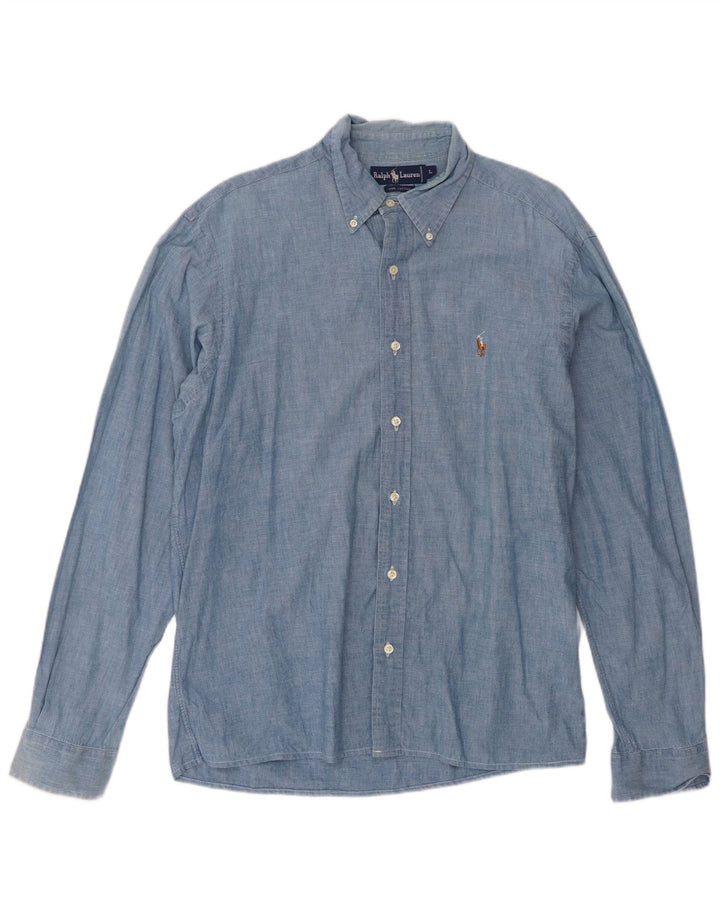 Ralph Lauren Mens Shirt Large Blue Cotton