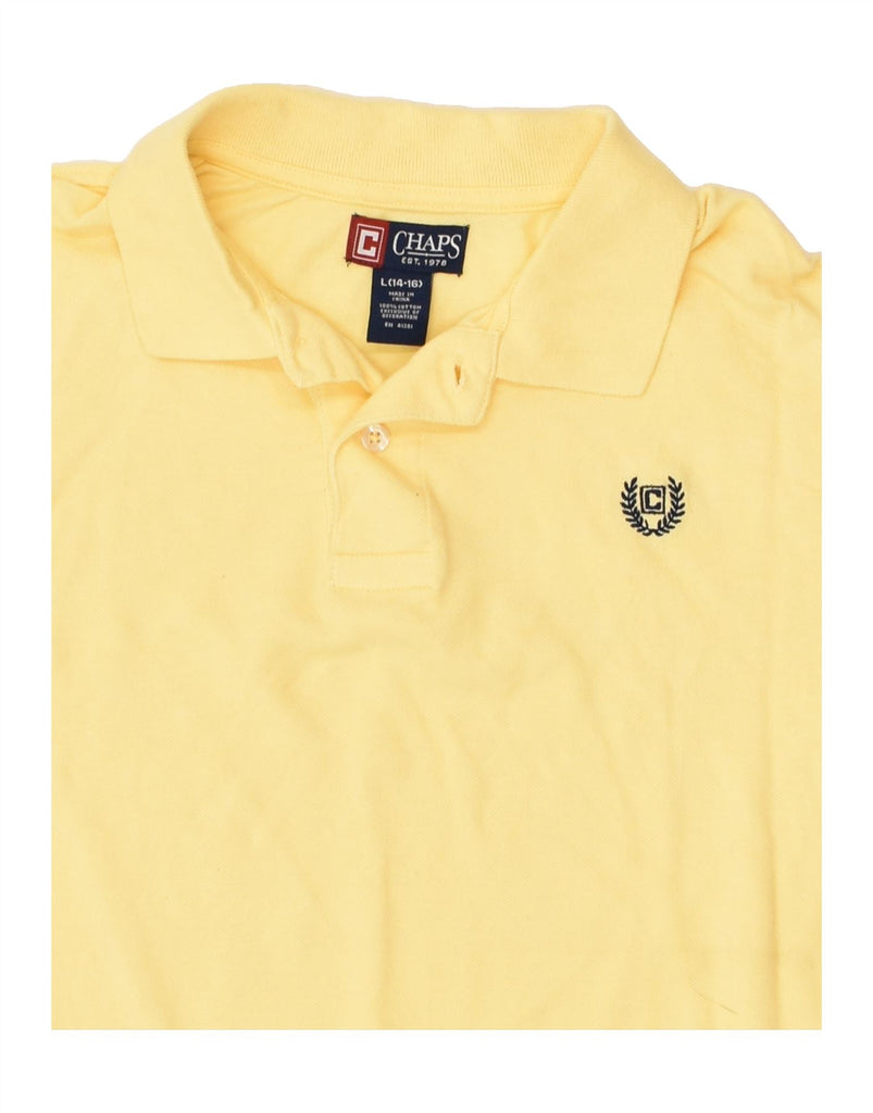 CHAPS Boys Polo Shirt 14-15 Years Large  Yellow Cotton | Vintage Chaps | Thrift | Second-Hand Chaps | Used Clothing | Messina Hembry 