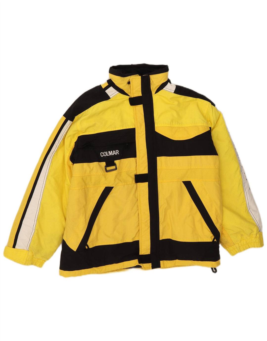 COLMAR Boys Hooded Ski Jacket 15-16 Years Yellow Colourblock Nylon