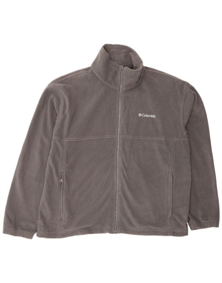 COLUMBIA Mens Interchange Liner Fleece Jacket UK 42 XL Grey Polyester
