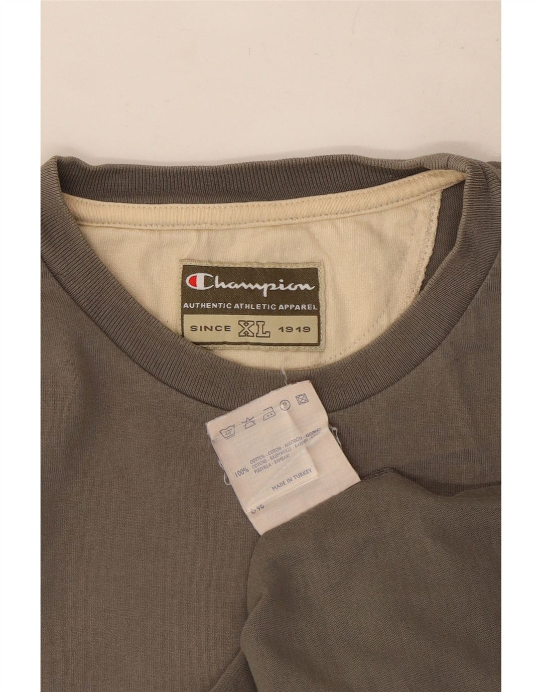 Champion Mens Graphic T-Shirt Top XL Grey Cotton