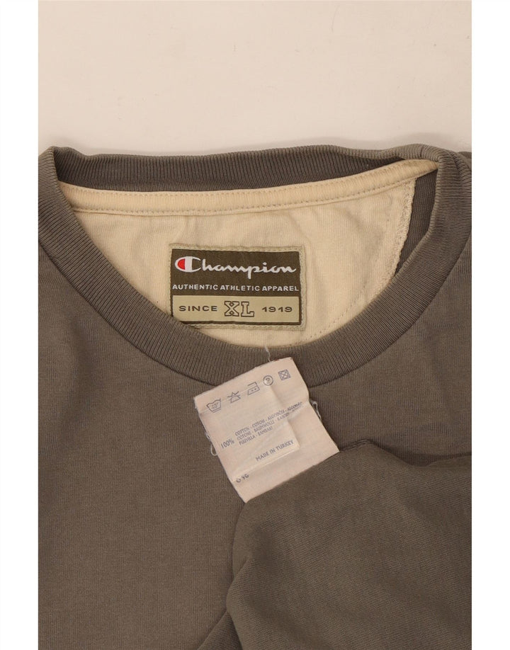 Champion Mens Graphic T-Shirt Top XL Grey Cotton