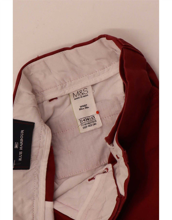 Blue Harbour Mens Chino Shorts Large W34 Red Cotton