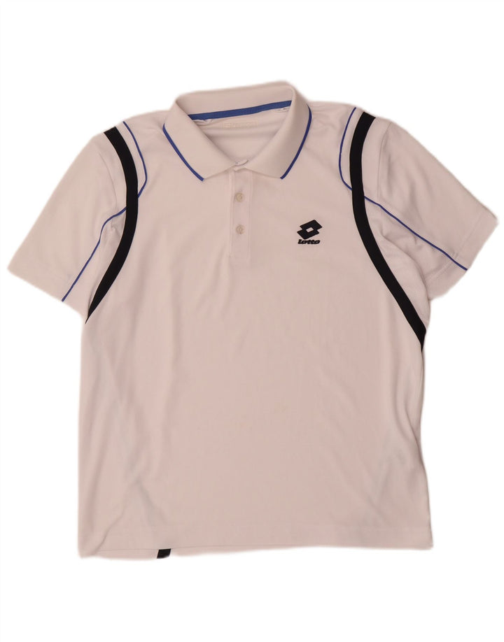 Lotto Mens Polo Shirt Medium White Colourblock