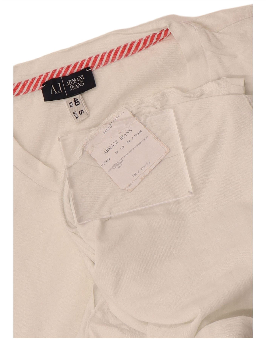 ARMANI JEANS Womens Graphic T-Shirt Top EU 40 Medium White Cotton