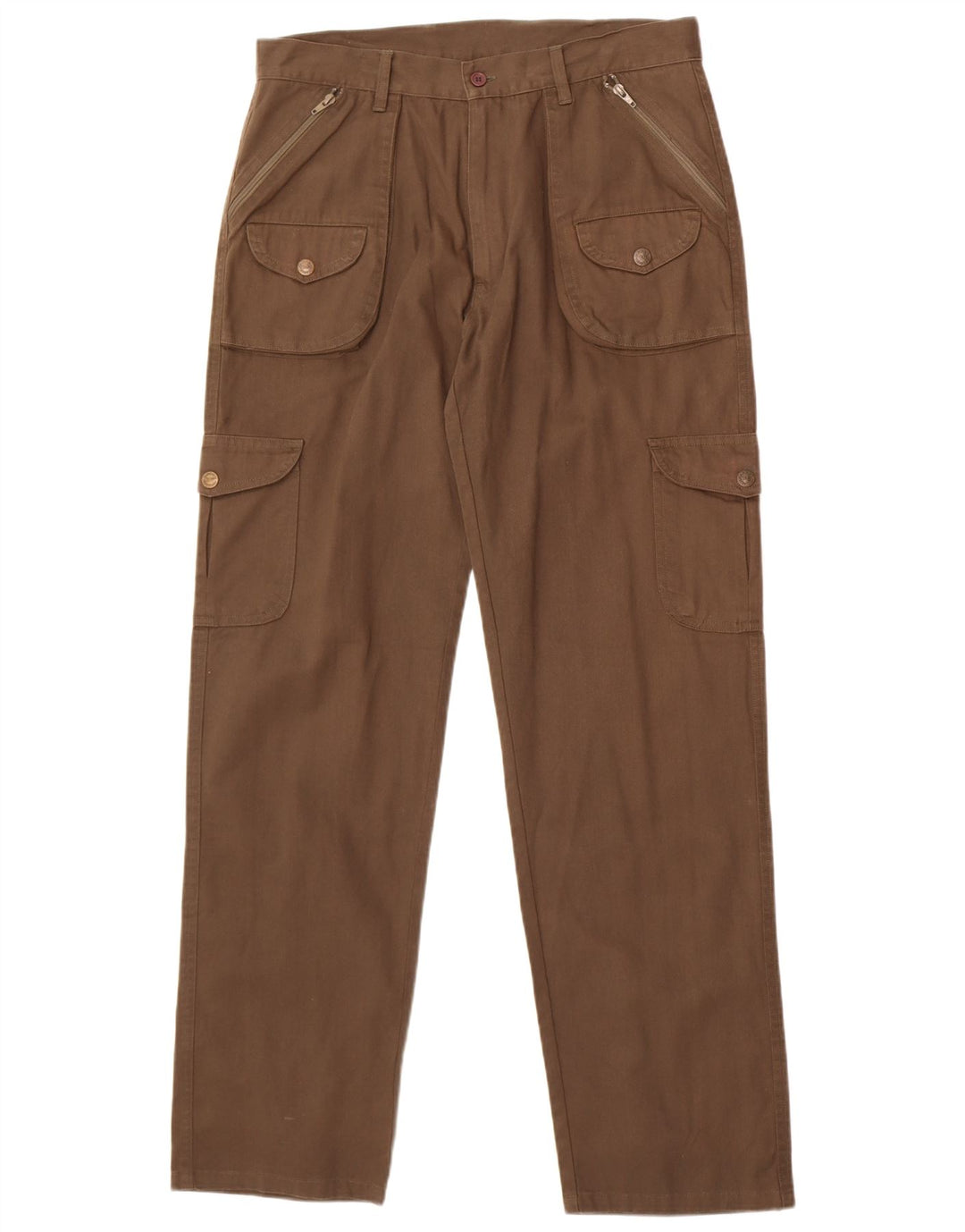 Vintage Mens Straight Cargo Trousers W34 L33 Brown