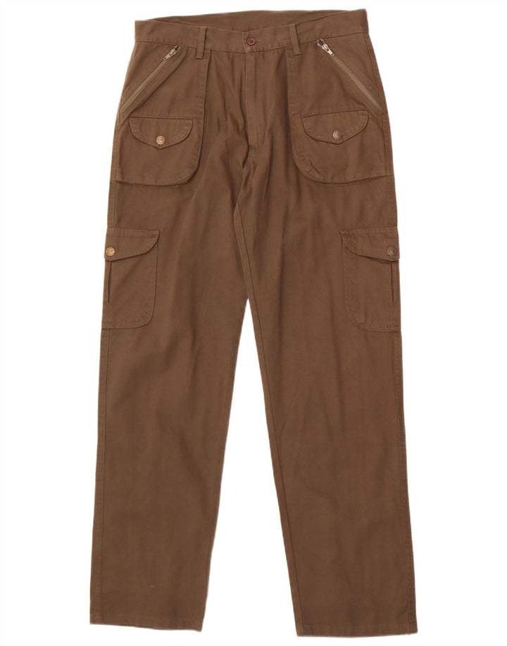 Vintage Mens Straight Cargo Trousers W34 L33 Brown
