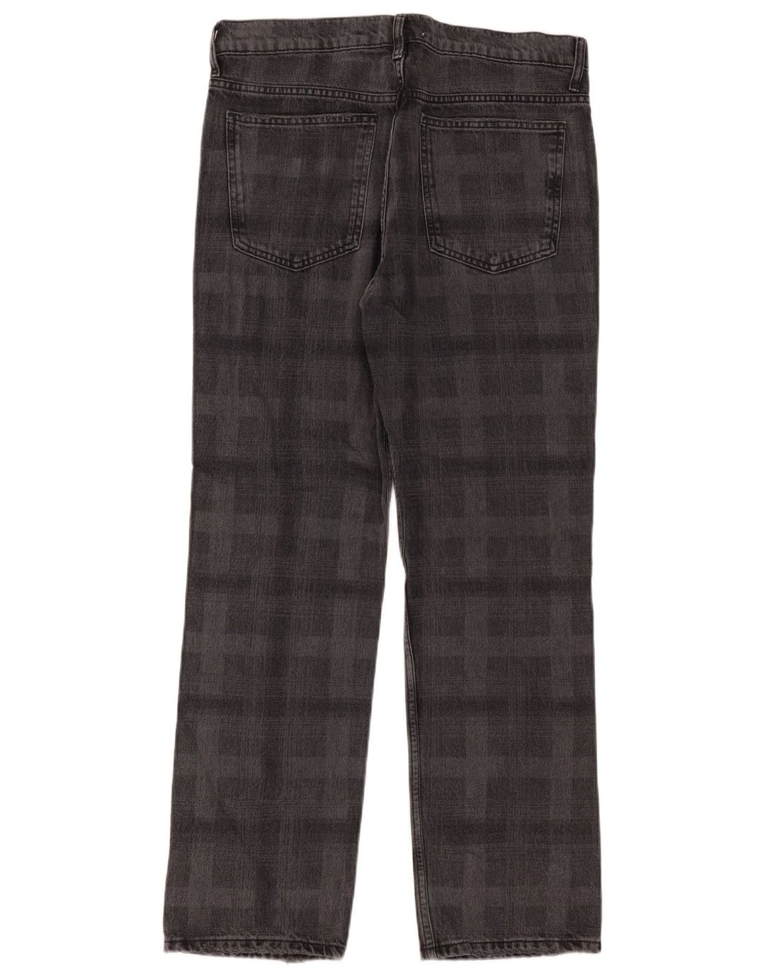 Zara Womens Straight Jeans EU 42 Large W32 L31 Grey Check Cotton
