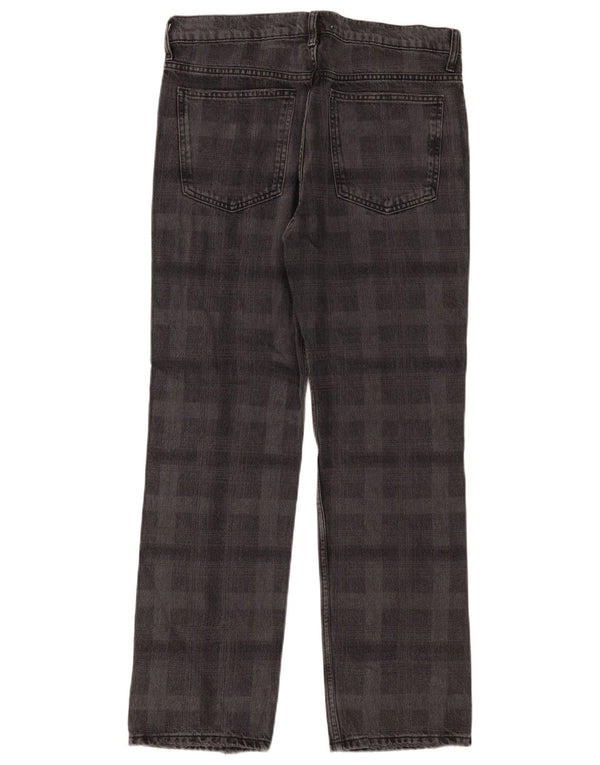 Zara Womens Straight Jeans EU 42 Large W32 L31 Grey Check Cotton