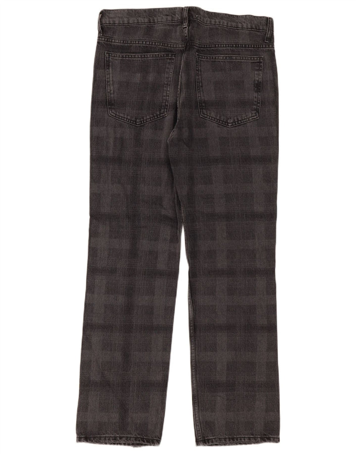 Zara Womens Straight Jeans EU 42 Large W32 L31 Grey Check Cotton