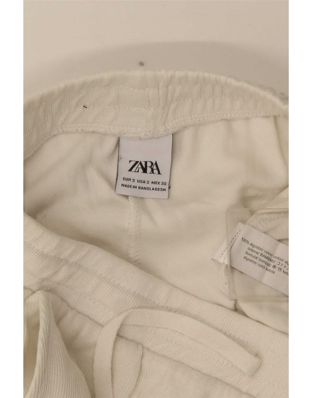 Zara Mens Sport Shorts Small  White Cotton