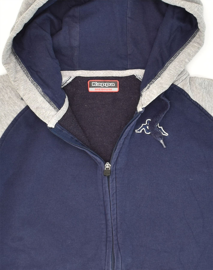 KAPPA Mens Zip Hoodie Sweater Medium Navy Blue Colourblock Cotton | Vintage Kappa | Thrift | Second-Hand Kappa | Used Clothing | Messina Hembry 