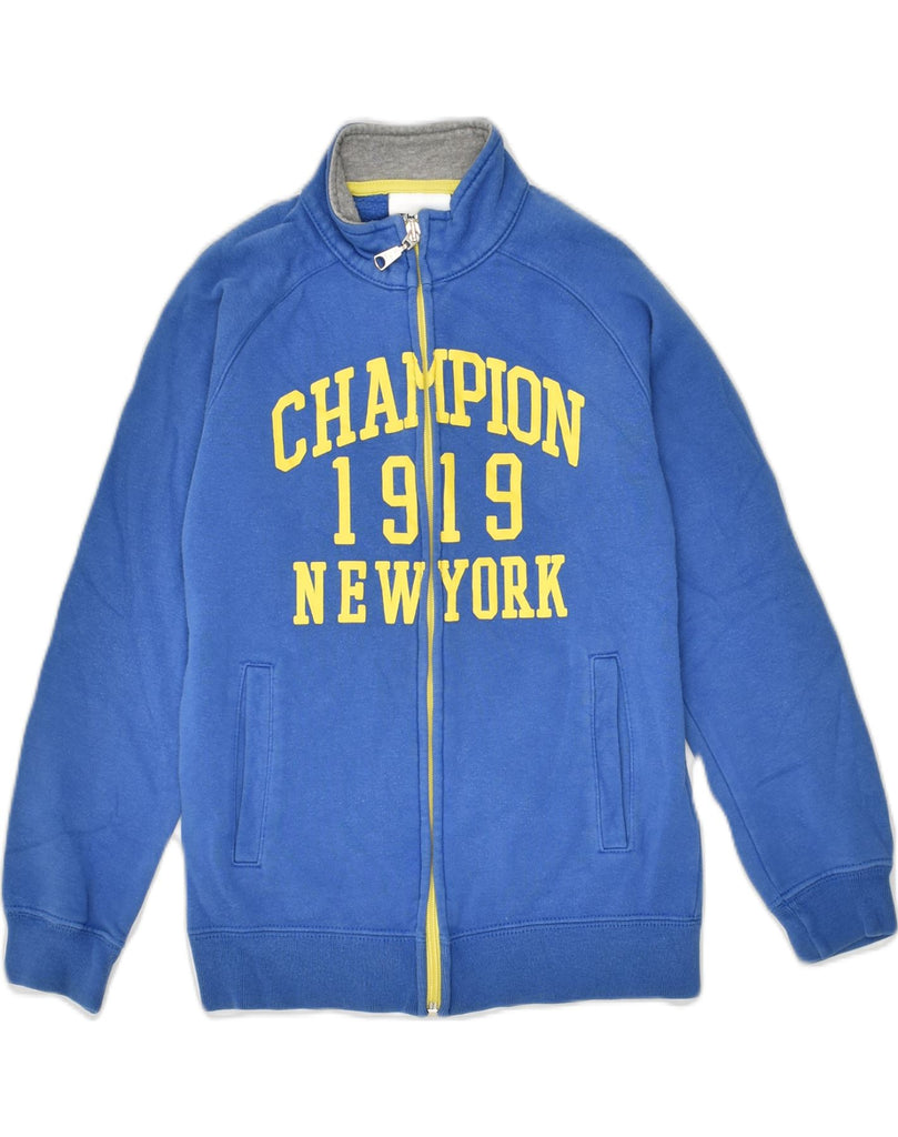 CHAMPION Boys New York Graphic Tracksuit Top Jacket 7-8 Years Blue Cotton | Vintage Champion | Thrift | Second-Hand Champion | Used Clothing | Messina Hembry 