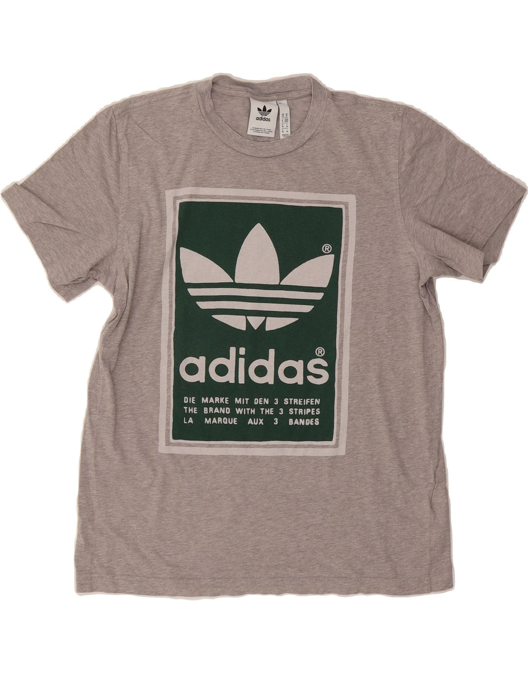 ADIDAS Mens Graphic T-Shirt Top Medium Grey Cotton Vintage Adidas and Second-Hand Adidas from Messina Hembry 