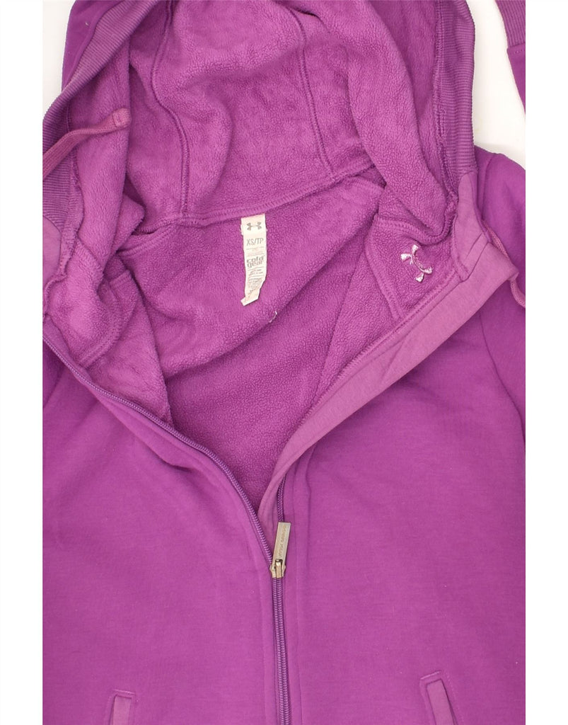 UNDER ARMOUR Womens Zip Hoodie Sweater UK 6 XS Pink Polyester | Vintage Under Armour | Thrift | Second-Hand Under Armour | Used Clothing | Messina Hembry 