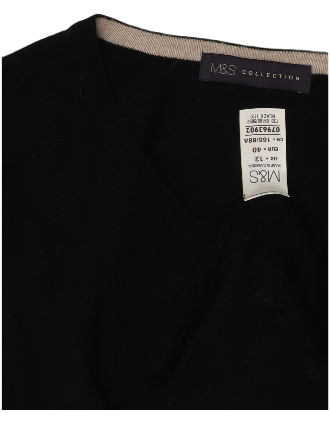 Marks & Spencer Womens Cardigan Sweater UK 12 Medium Black Viscose