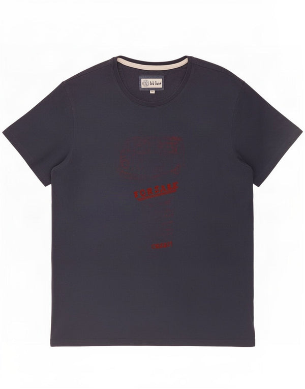 Fat Face Mens Graphic T-Shirt Top XL Navy Blue Cotton