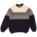 American System Mens Crew Neck Jumper Sweater Large Navy Blue Colourblock