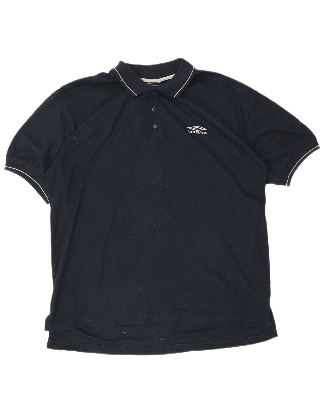Umbro Mens Polo Shirt Large Navy Blue Polyester