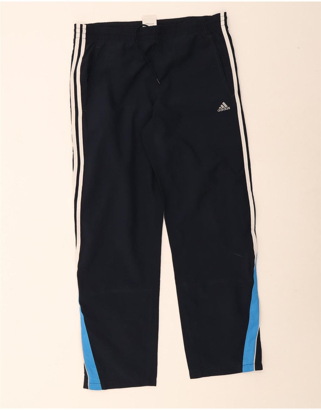 Adidas Mens Tracksuit Trousers Large Navy Blue Colourblock Polyester