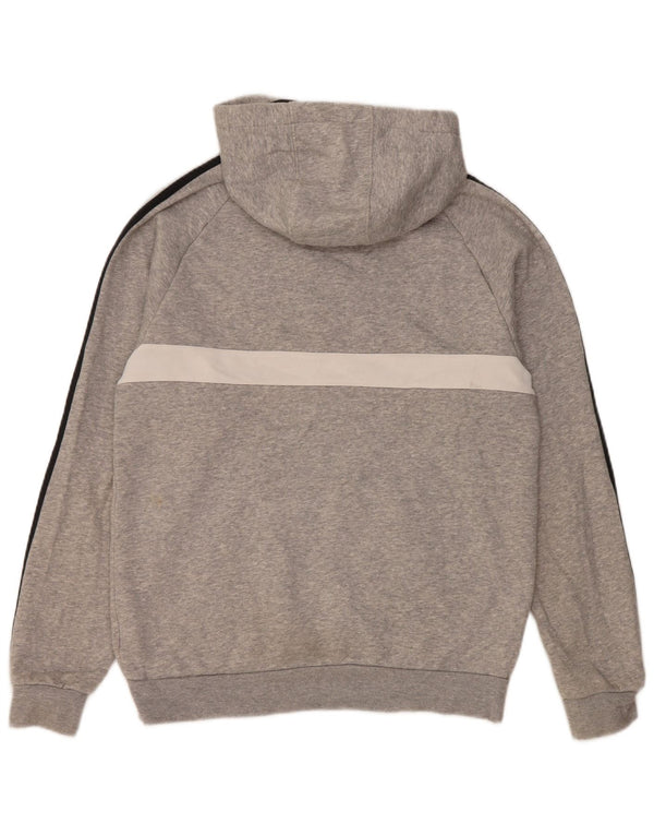 Adidas Mens Hoodie Jumper Small Grey Colourblock Cotton