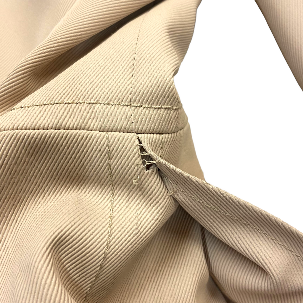 Fay Womens Button Up Long Overcoat | Vintage High End Luxury Beige Coat VTG | Vintage Messina Hembry | Thrift | Second-Hand Messina Hembry | Used Clothing | Messina Hembry 