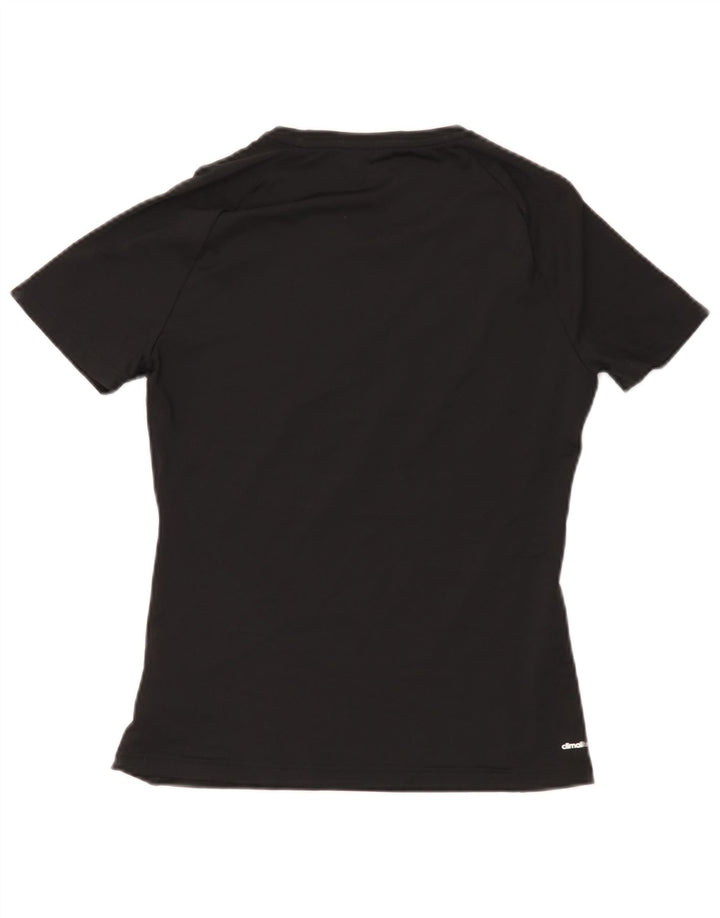 Adidas Womens Climalite Graphic T-Shirt Top UK 8/10 Small Black Polyester