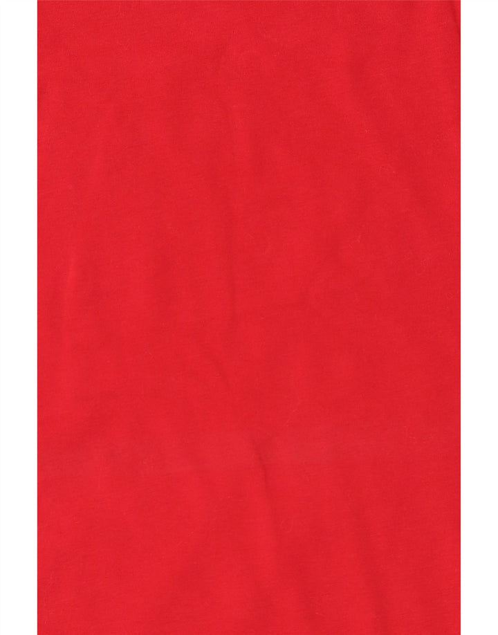 Guess Womens Graphic Top Long Sleeve UK 14 Large Red Cotton