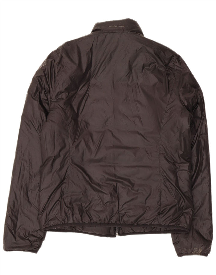 Calvin Klein Jeans Womens Reversible Jacket UK 14 Medium Black Polyamide