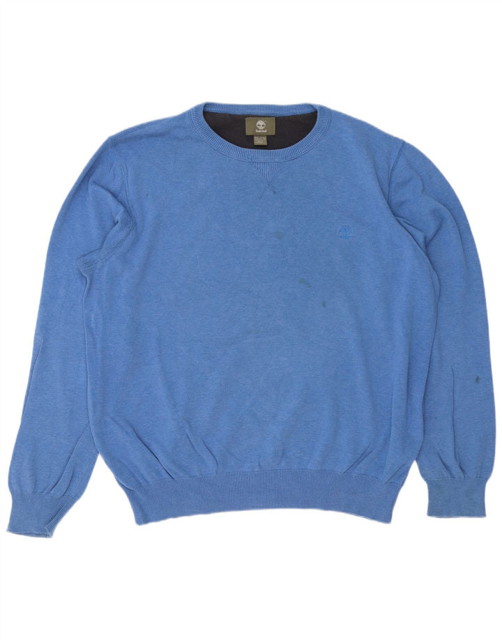 Timberland Mens Regular Fit Boat Neck Jumper Sweater 2XL Blue Cotton