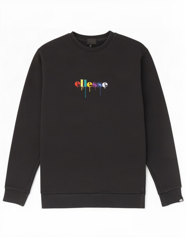 Ellesse Mens Graphic Sweatshirt Jumper Medium Black Cotton