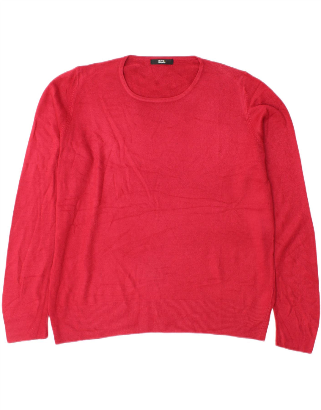 MARKS & SPENCER Womens Oversized Crew Neck Jumper Sweater UK 18 XL Pink Vintage Marks & Spencer and Second-Hand Marks & Spencer from Messina Hembry 