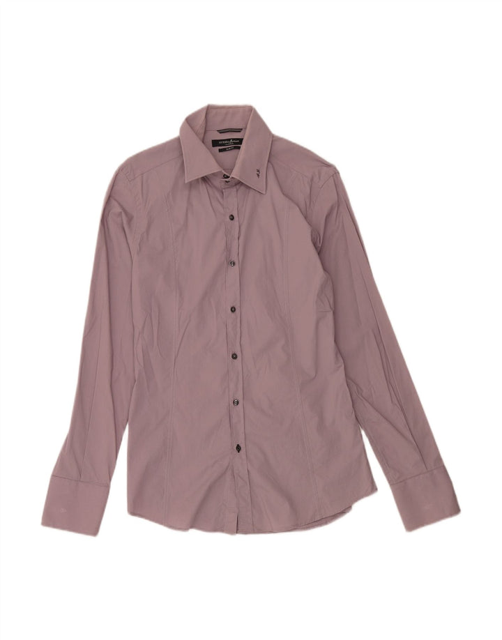 GUESS BY MARCIANO Mens Slim Fit Shirt Medium Purple Cotton