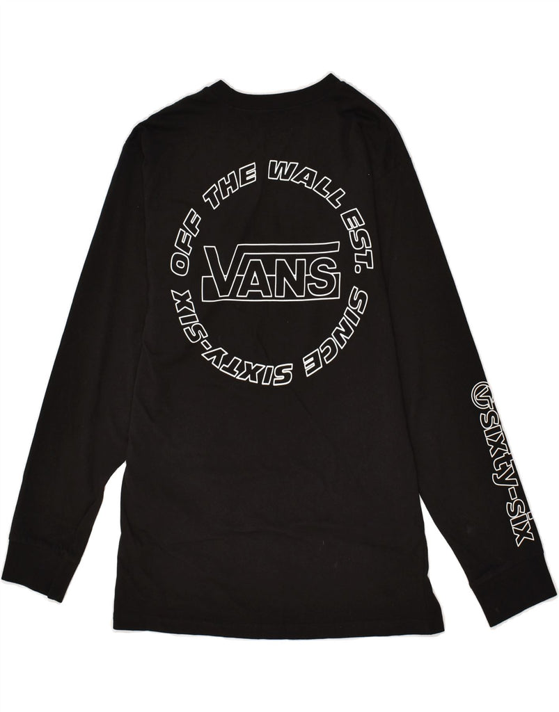 VANS Mens Graphic Top Long Sleeve Small Black Cotton | Vintage Vans | Thrift | Second-Hand Vans | Used Clothing | Messina Hembry 